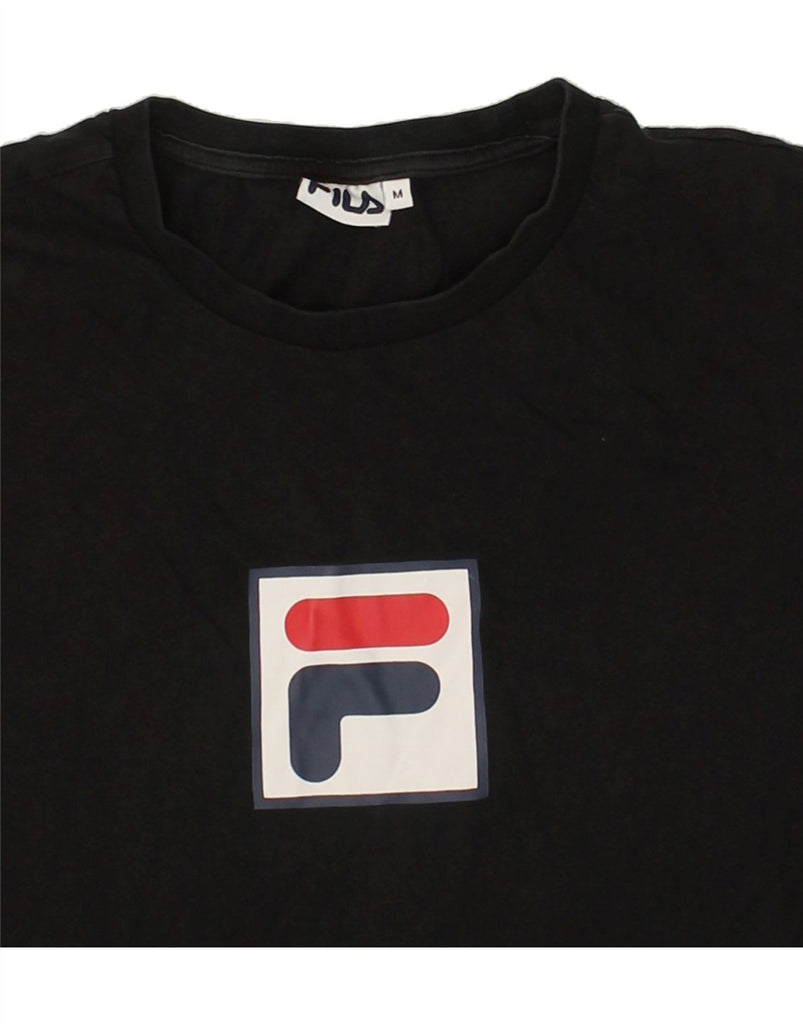 FILA Mens Graphic T-Shirt Top Medium Black Cotton | Vintage Fila | Thrift | Second-Hand Fila | Used Clothing | Messina Hembry 