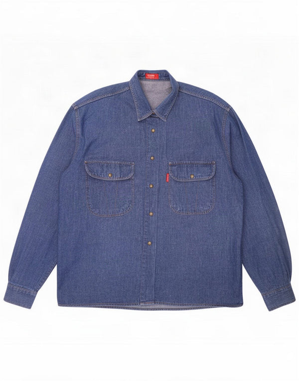 Carrera Mens Denim Shirt Medium Navy Blue