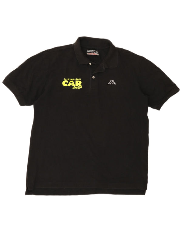 Kappa Mens Graphic Polo Shirt XL Black Cotton