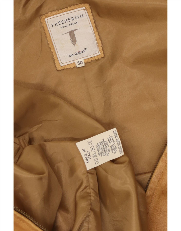 Conbipel Mens Leather Jacket IT 50 Large Brown Leather