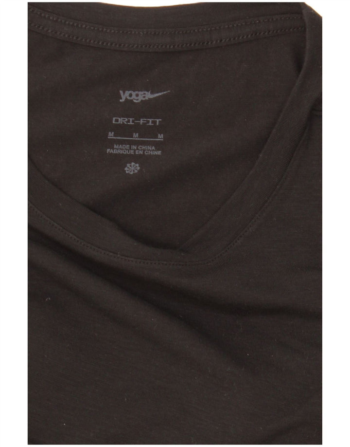Nike Womens Dri Fit T-Shirt Top UK 14 Medium Black