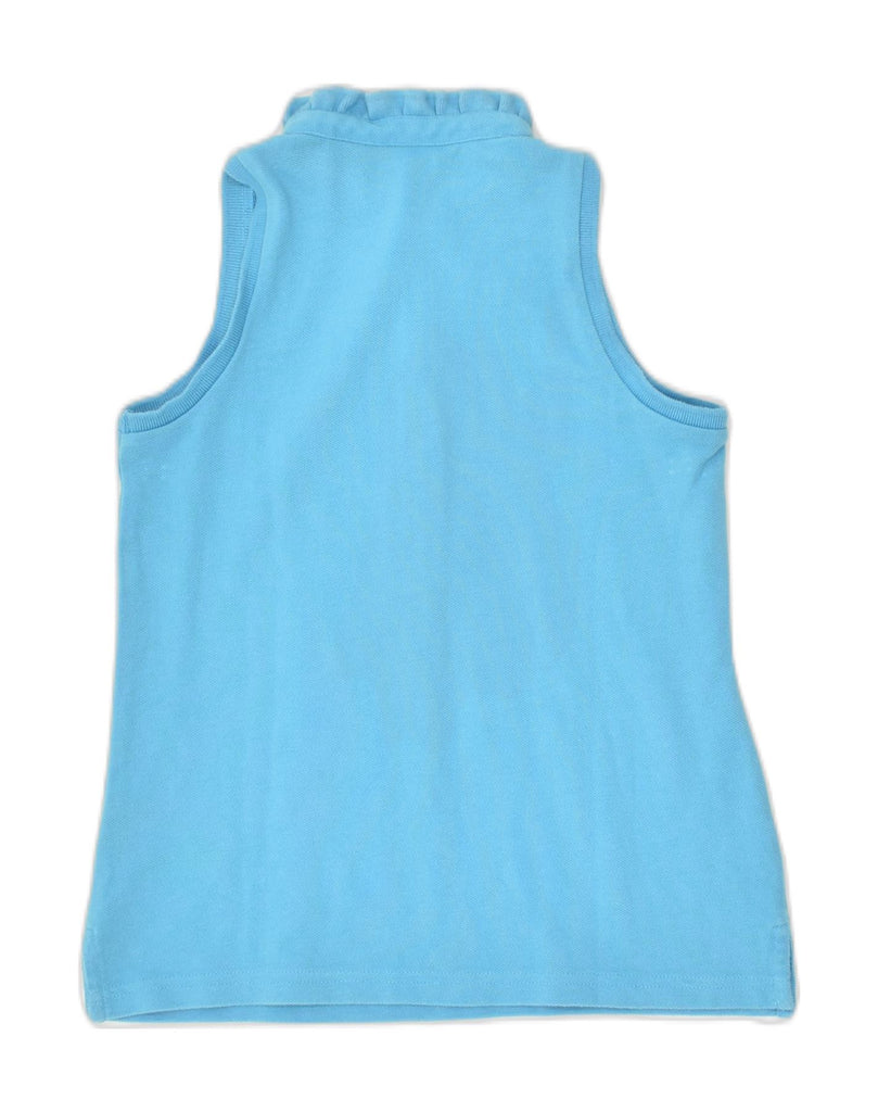 RALPH LAUREN Girls Sleeveless Polo Shirt 8-9 Years Medium Blue Cotton | Vintage Ralph Lauren | Thrift | Second-Hand Ralph Lauren | Used Clothing | Messina Hembry 