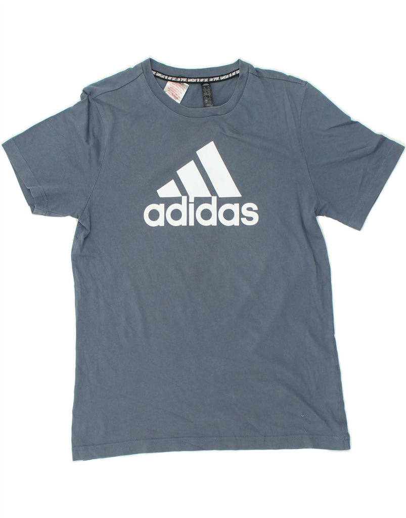 ADIDAS Boys Graphic T-Shirt Top 13-14 Years Grey Cotton | Vintage Adidas | Thrift | Second-Hand Adidas | Used Clothing | Messina Hembry 