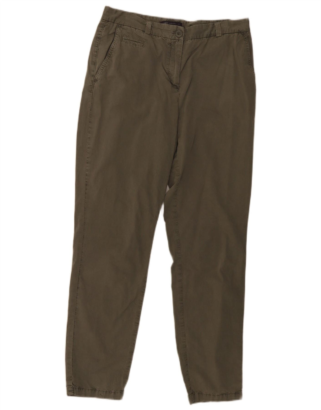 Marks & Spencer Womens Slim Chino Trousers UK 12 Medium W30 L30 Khaki