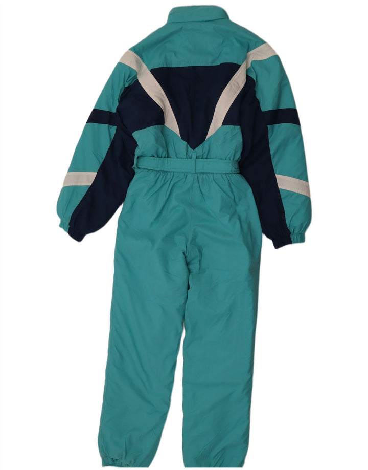 Vintage Mens Loose Fit Ski Jumpsuit IT 46 Small  Blue Colourblock Polyamide