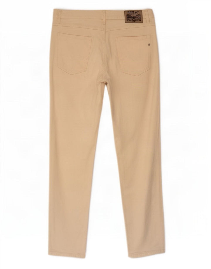 Replay Mens Slim Jeans W34 L31 Off White