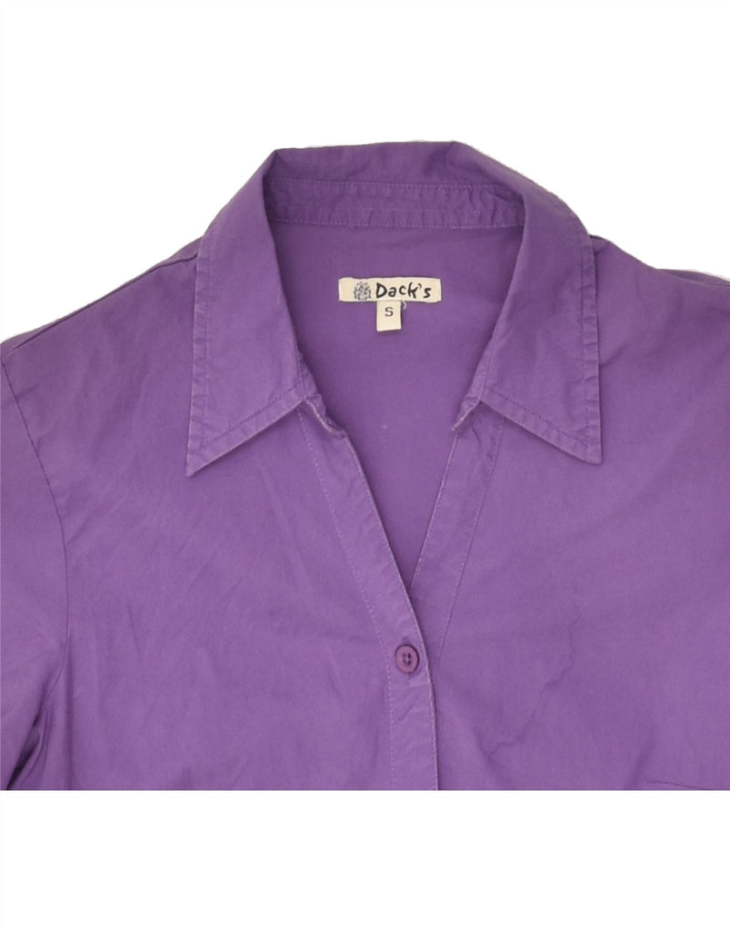 DACK'S Womens Short Sleeve Shirt UK 10 Small Purple Cotton | Vintage Dack's | Thrift | Second-Hand Dack's | Used Clothing | Messina Hembry 