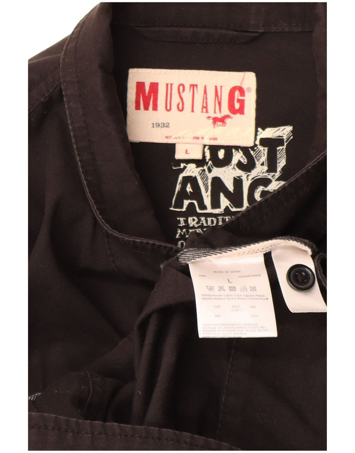 Mustang Mens Utility Jacket UK 40 Large Brown Cotton