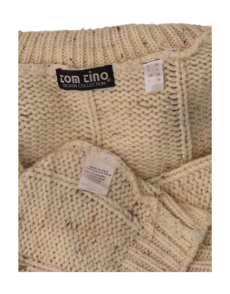 TOM TINO Mens Roll Neck Jumper Sweater IT 56 XL Beige Flecked Polyacrylic Vintage Tom Tino and Second-Hand Tom Tino from Messina Hembry 