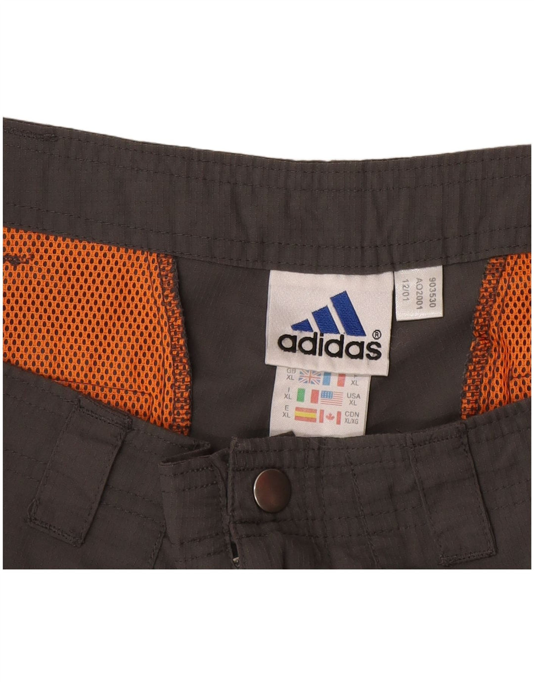 Adidas Mens Casual Shorts XL W38  Grey Polyester