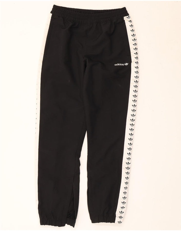 Adidas Boys Tracksuit Trousers Joggers 11-12 Years Black Colourblock