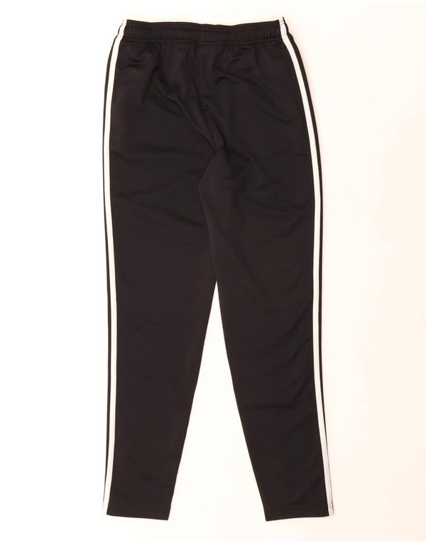 ADIDAS Boys Tracksuit Trousers 13-14 Years Black Polyester
