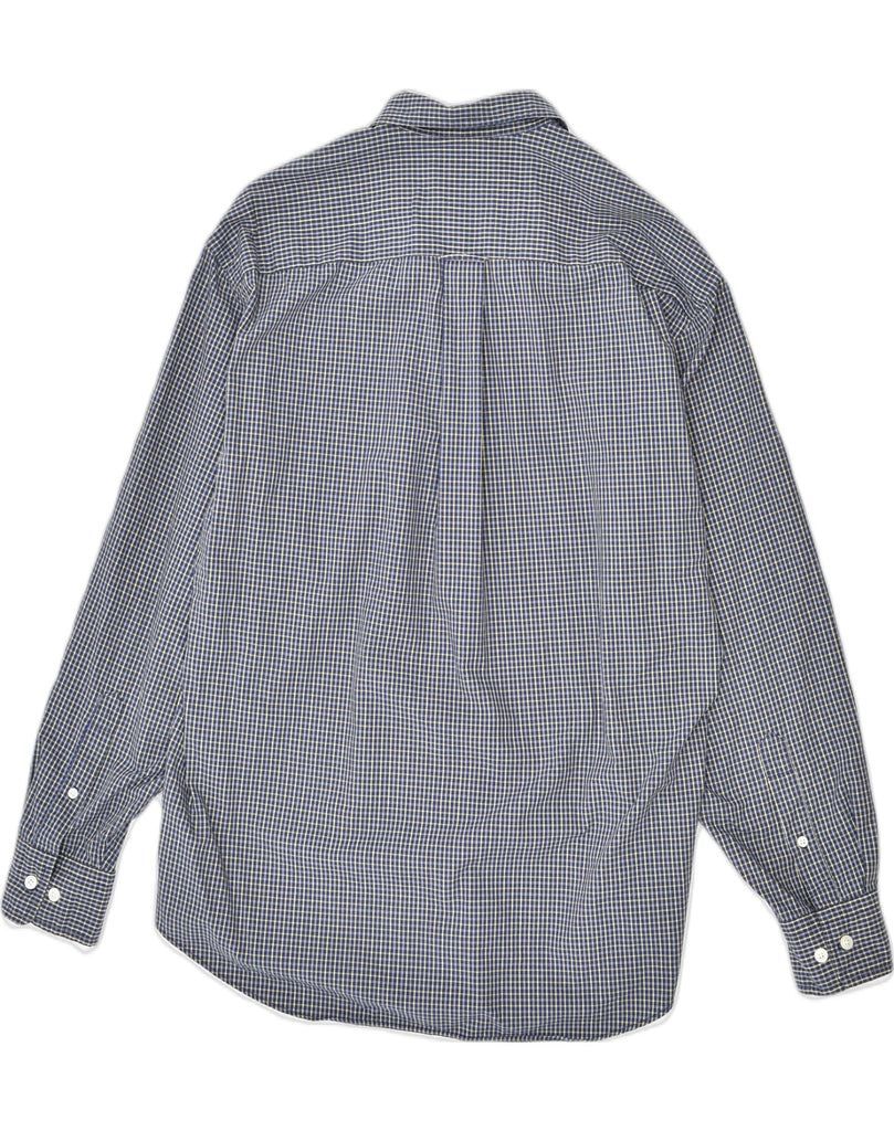 NAUTICA Mens Shirt Medium Navy Blue Check Cotton | Vintage | Thrift | Second-Hand | Used Clothing | Messina Hembry 