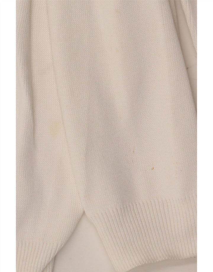 Zara Mens Crew Neck Jumper Sweater Large White