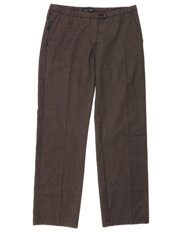 Armani Womens Straight Casual Trousers EU 38 Medium W28 L28 Grey Polyester