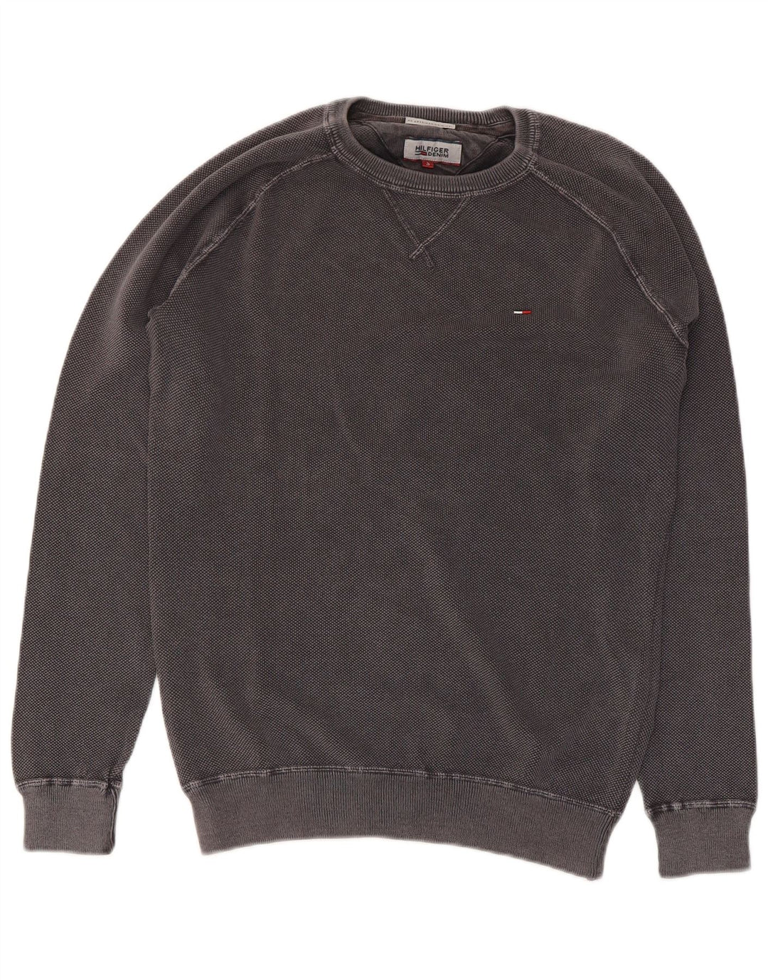 TOMMY HILFIGER Mens Sweatshirt Jumper Small Grey Cotton