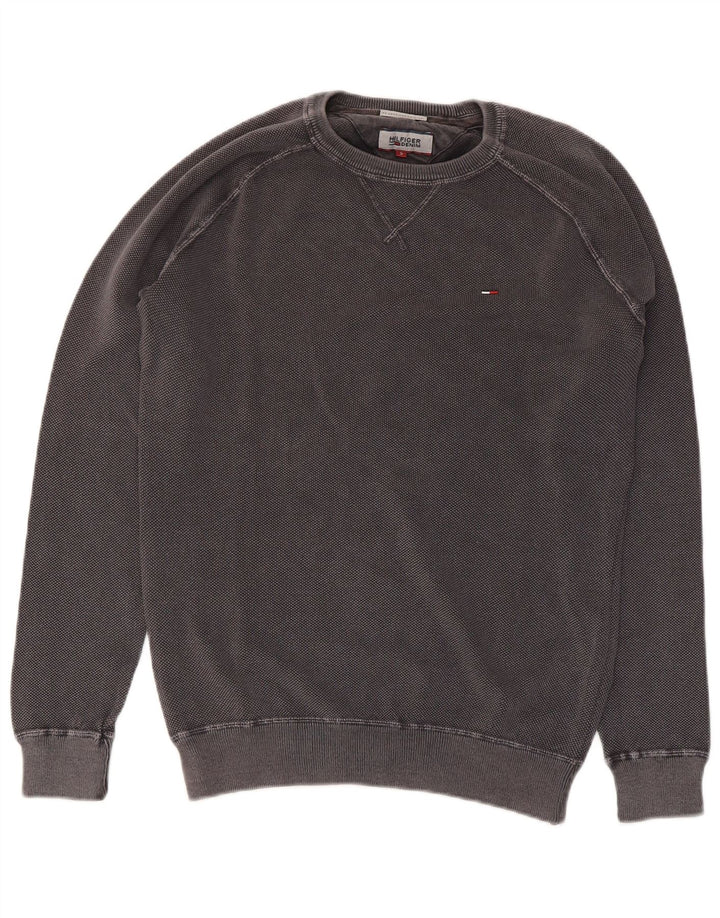 TOMMY HILFIGER Mens Sweatshirt Jumper Small Grey Cotton