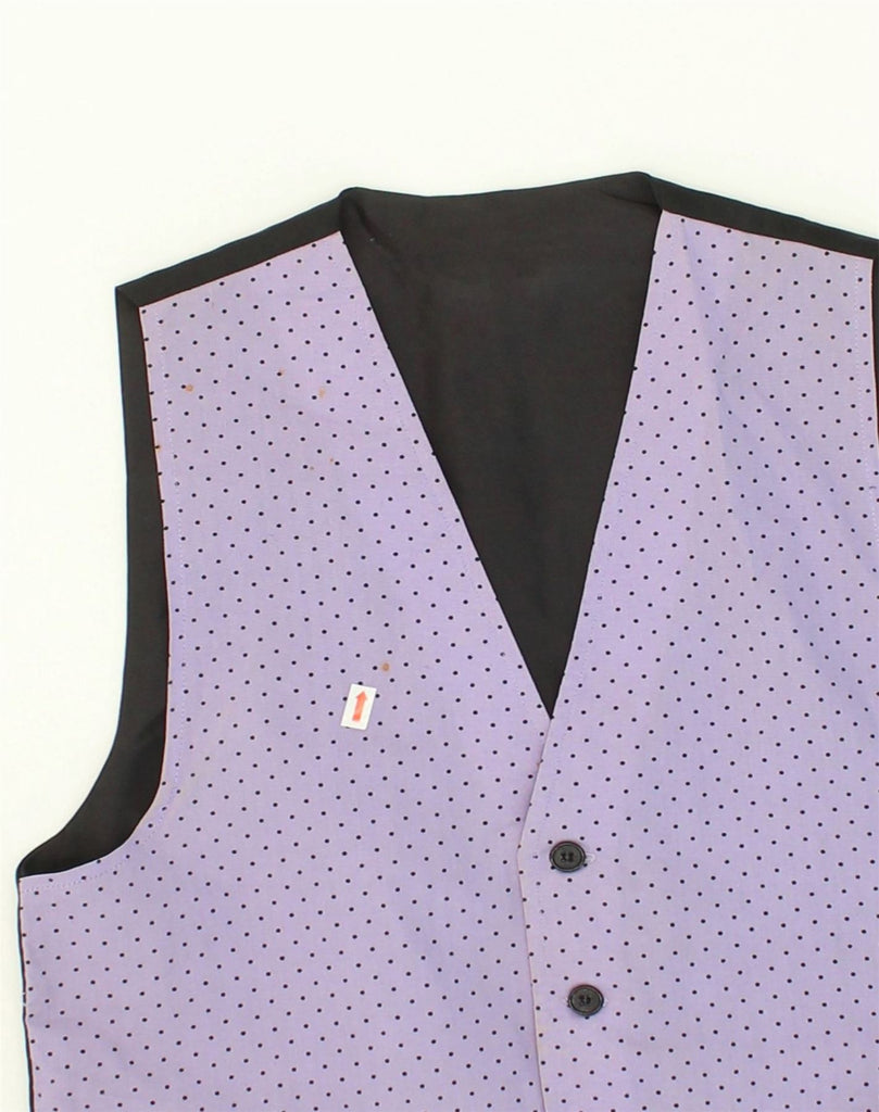 VINTAGE Mens Waistcoat Medium Purple Polka Dot Cotton | Vintage Vintage | Thrift | Second-Hand Vintage | Used Clothing | Messina Hembry 