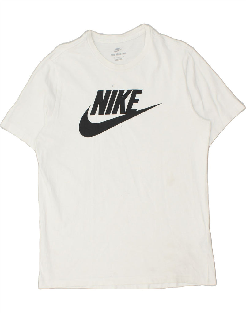 NIKE Mens Graphic T-Shirt Top Medium White Cotton | Vintage Nike | Thrift | Second-Hand Nike | Used Clothing | Messina Hembry 