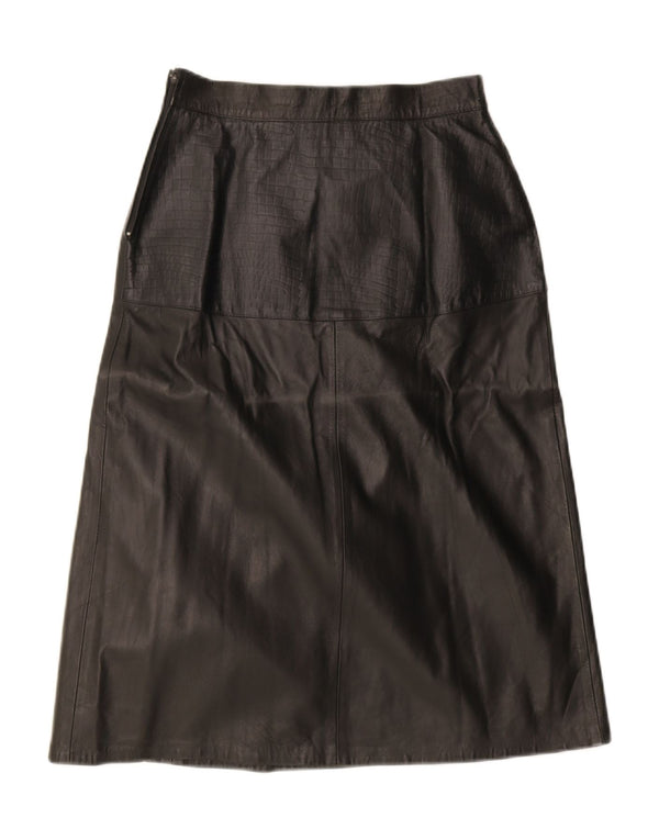 Lavorazione Artigiana Womens Leather Skirt IT 44 Medium W28  Black Leather