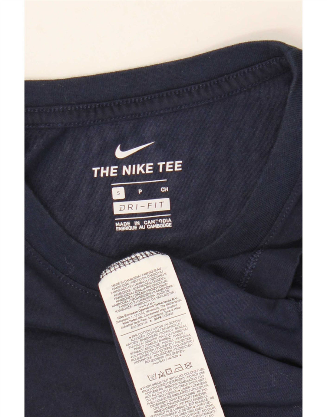 Nike Mens Dri Fit T-Shirt Top Small Navy Blue Cotton