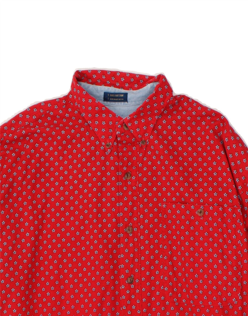 VINTAGE Mens Shirt XL Red Spotted Cotton Vintage Vintage and Second-Hand Vintage from Messina Hembry 