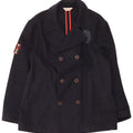 Elvstrom Mens Pea Coat UK 42 XL Navy Blue Wool