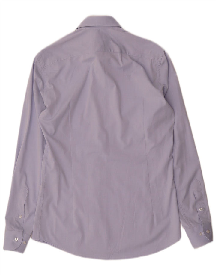 Coveri Mens Slim Fit Shirt Size 38 15 Medium Blue Microfibers