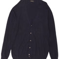Zara Mens Cardigan Sweater Large Navy Blue