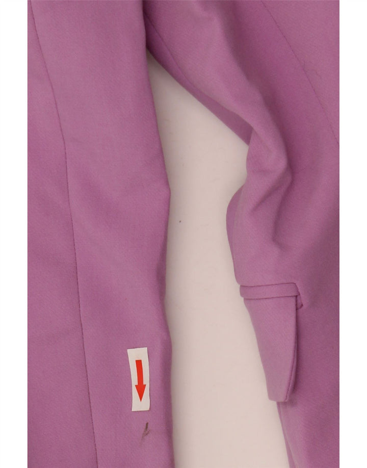 Zara Womens Open Blazer Jacket UK 6 XS Purple Polyester