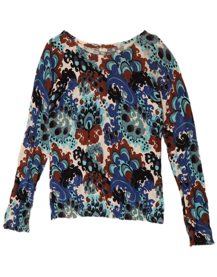 J. Crew Womens Boat Neck Jumper Sweater UK 12 Medium Multicoloured Paisley