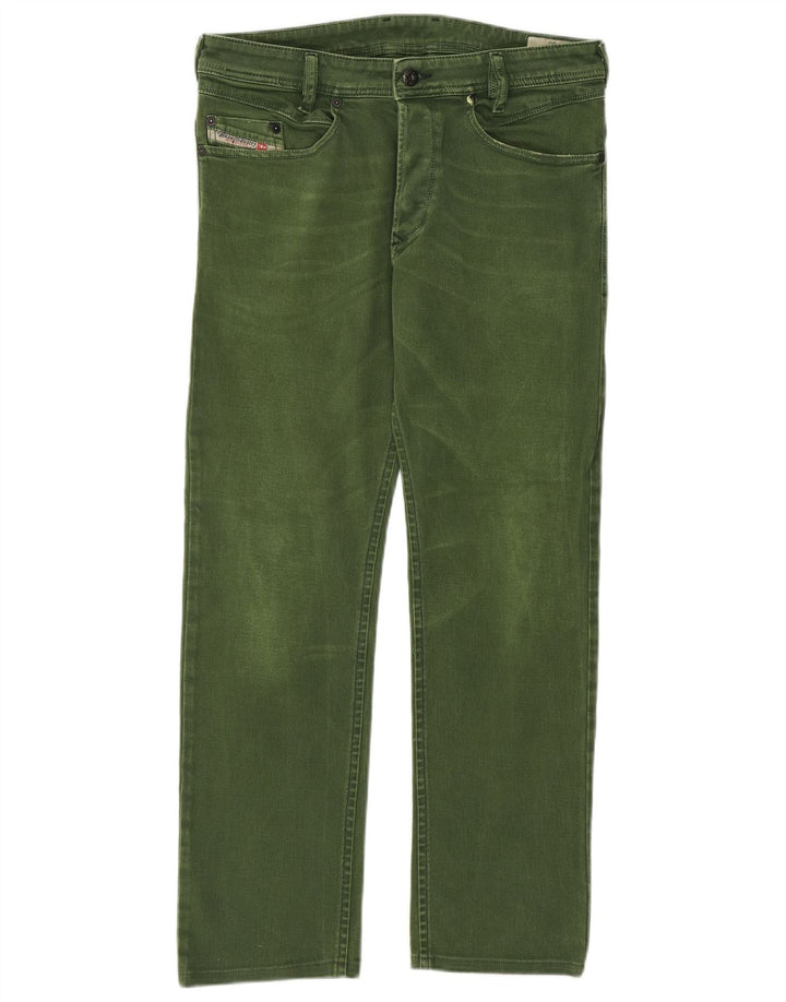 Diesel Mens Iakop Regular Slim Tapered Jeans W30 L27 Green Cotton