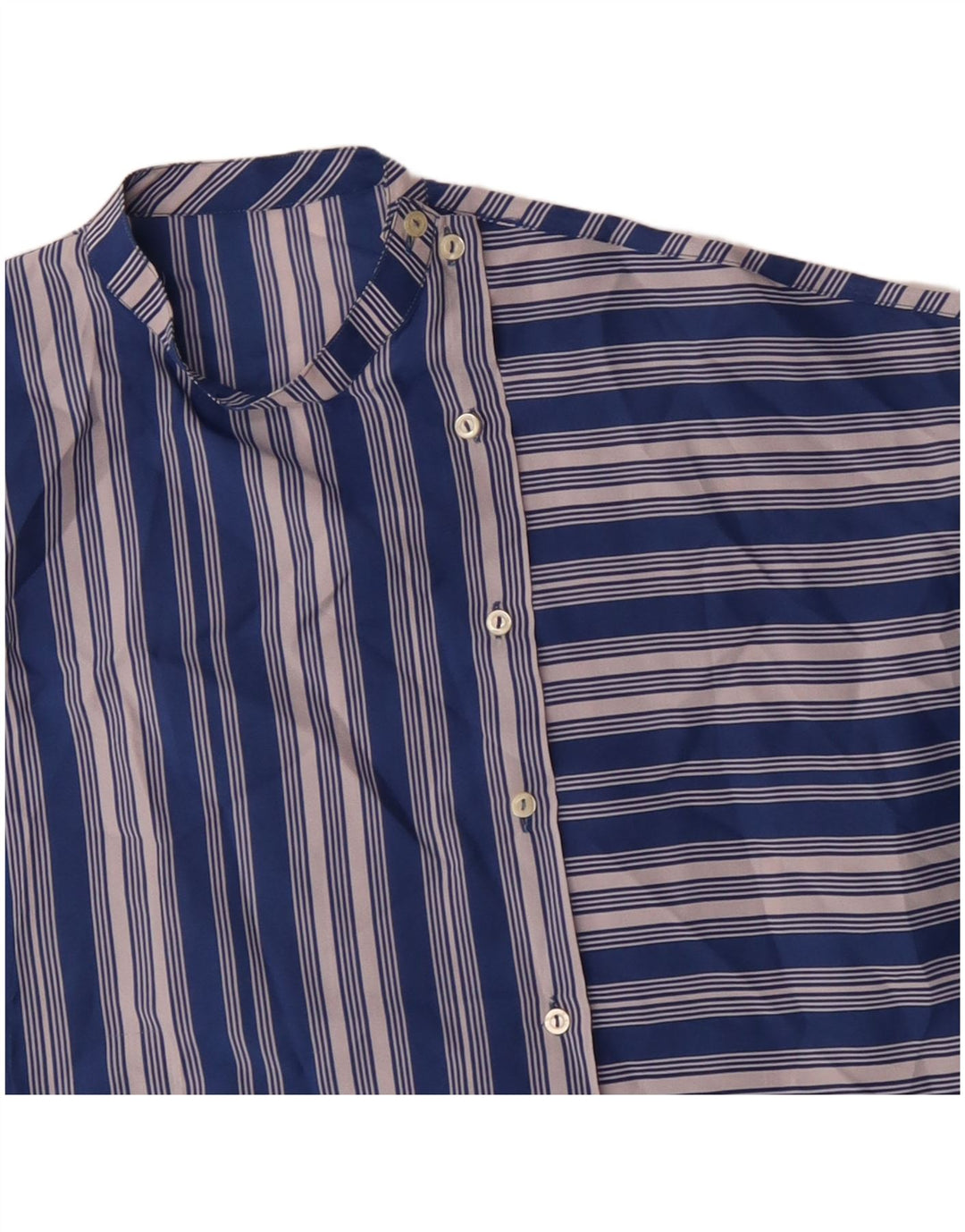 VINTAGE Womens Shirt Blouse UK 18 XL Blue Striped