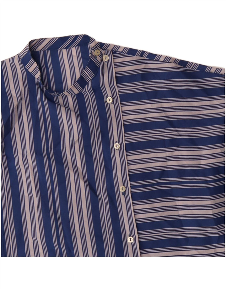 VINTAGE Womens Shirt Blouse UK 18 XL Blue Striped