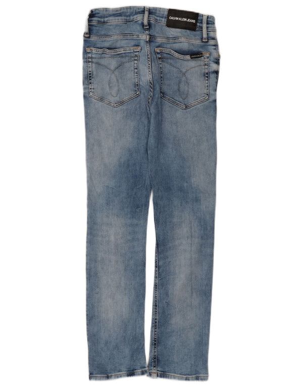 Calvin Klein Girls Slim Jeans 11-12 Years W25 L26 Blue Cotton