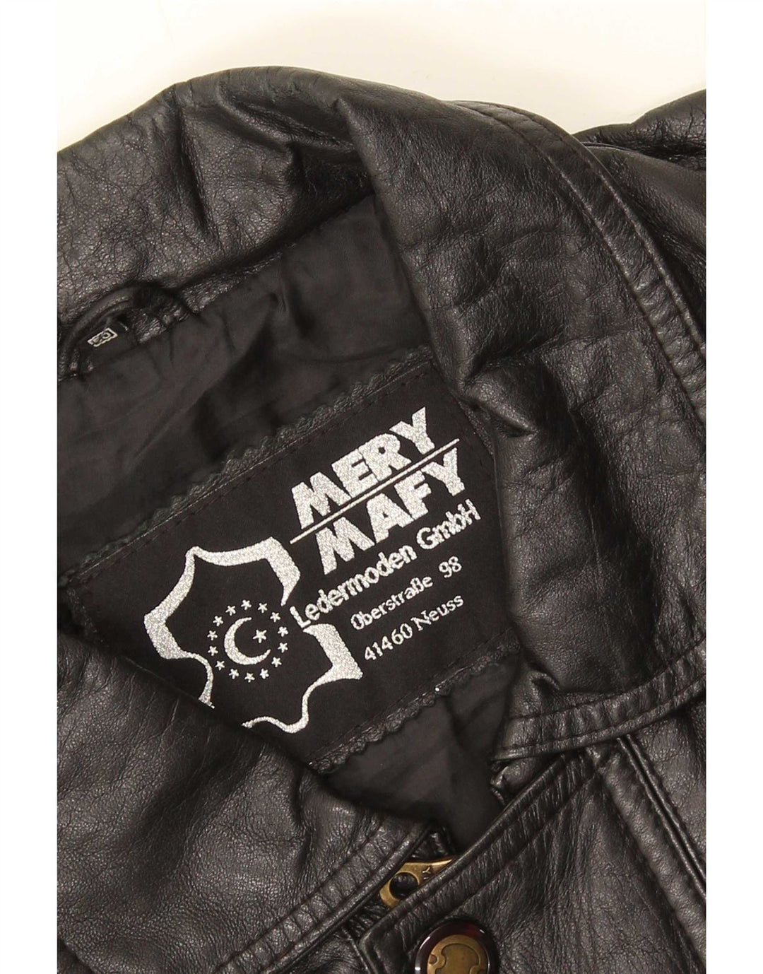 Vintage Mens Leather Jacket IT 50 Large Black