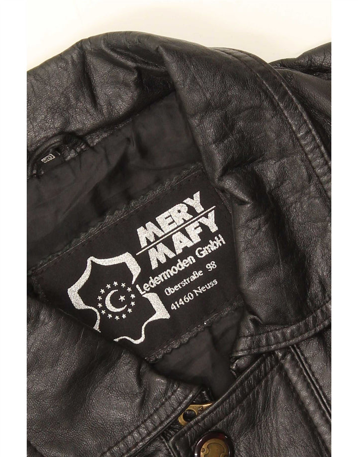 Vintage Mens Leather Jacket IT 50 Large Black