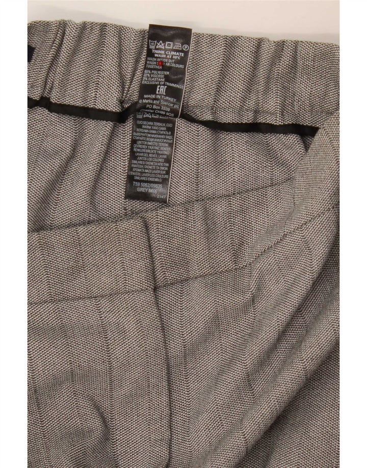 Marks & Spencer Womens Straight Capri Trousers UK 12 Medium W30 L23 Grey
