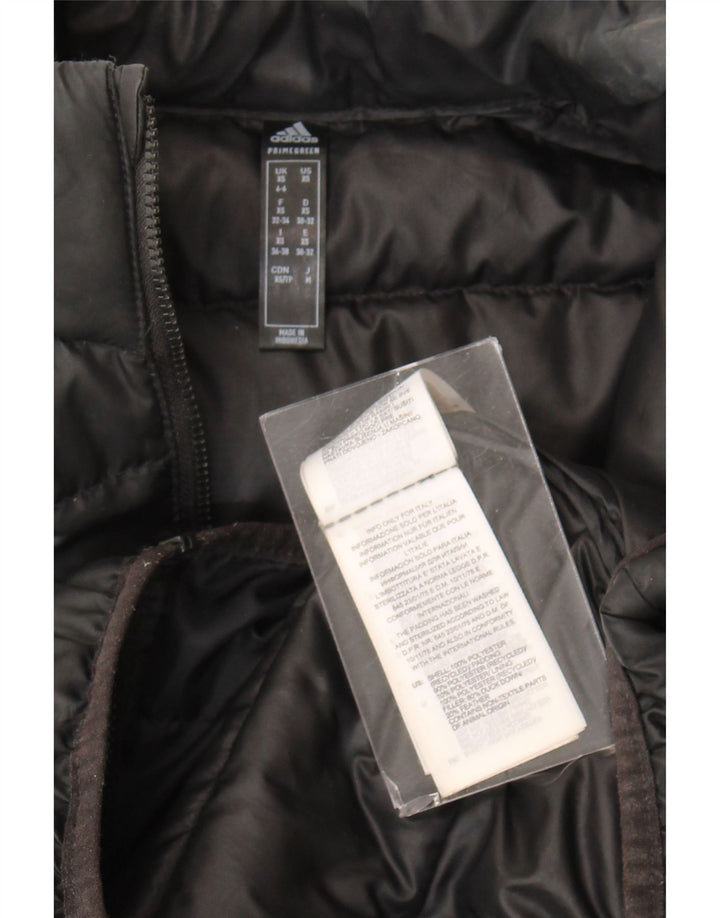 Adidas Womens Padded Jacket UK 4/6 XS Black Polyester