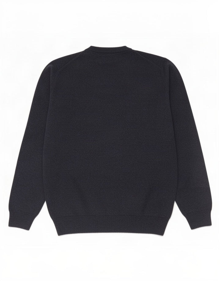 Gant Mens V-Neck Jumper Sweater Medium Navy Blue Wool