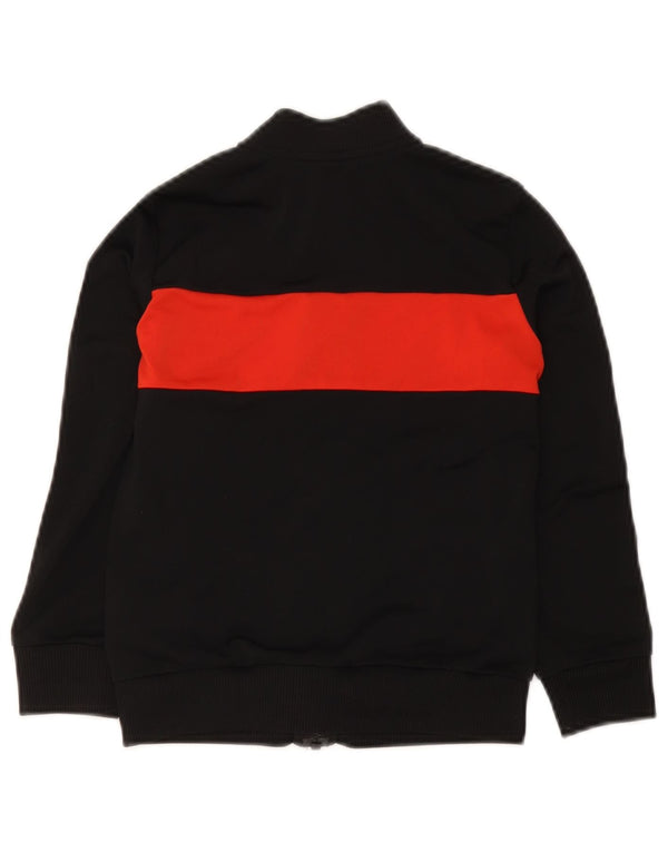 Adidas Boys Tracksuit Top Jacket 7-8 Years Black Colourblock Polyester