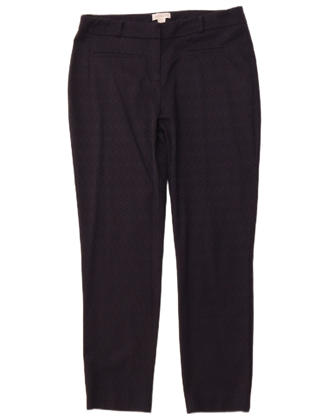 MONSOON Womens Casual Trousers UK 14 Large W34 L29 Navy Blue