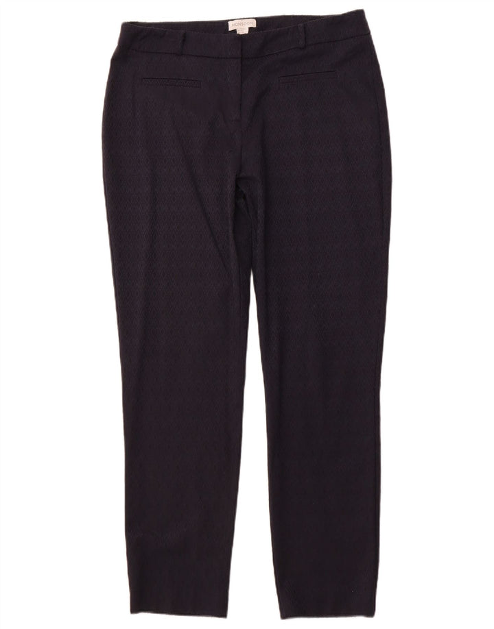 MONSOON Womens Casual Trousers UK 14 Large W34 L29 Navy Blue