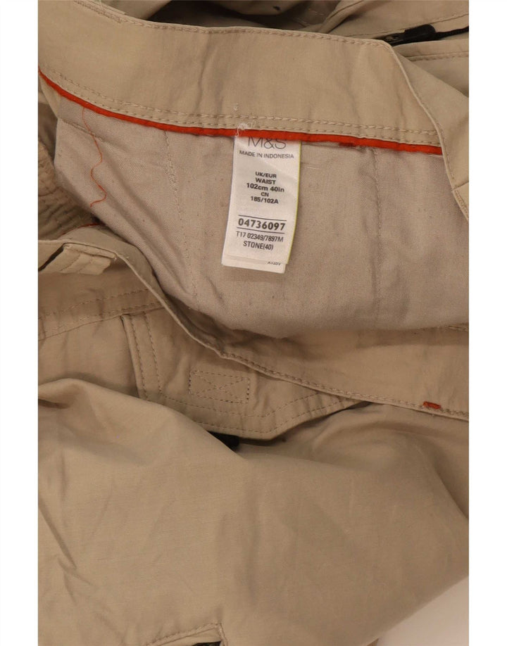 Marks & Spencer Mens Cargo Bermuda Shorts W40 XL Beige Cotton