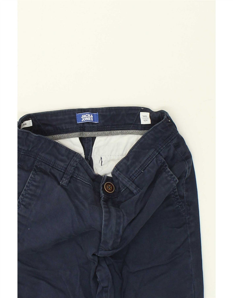 JACK & JONES Boys Slim Chino Trousers 9-10 Years W24 L24  Navy Blue Cotton Vintage Jack & Jones and Second-Hand Jack & Jones from Messina Hembry 