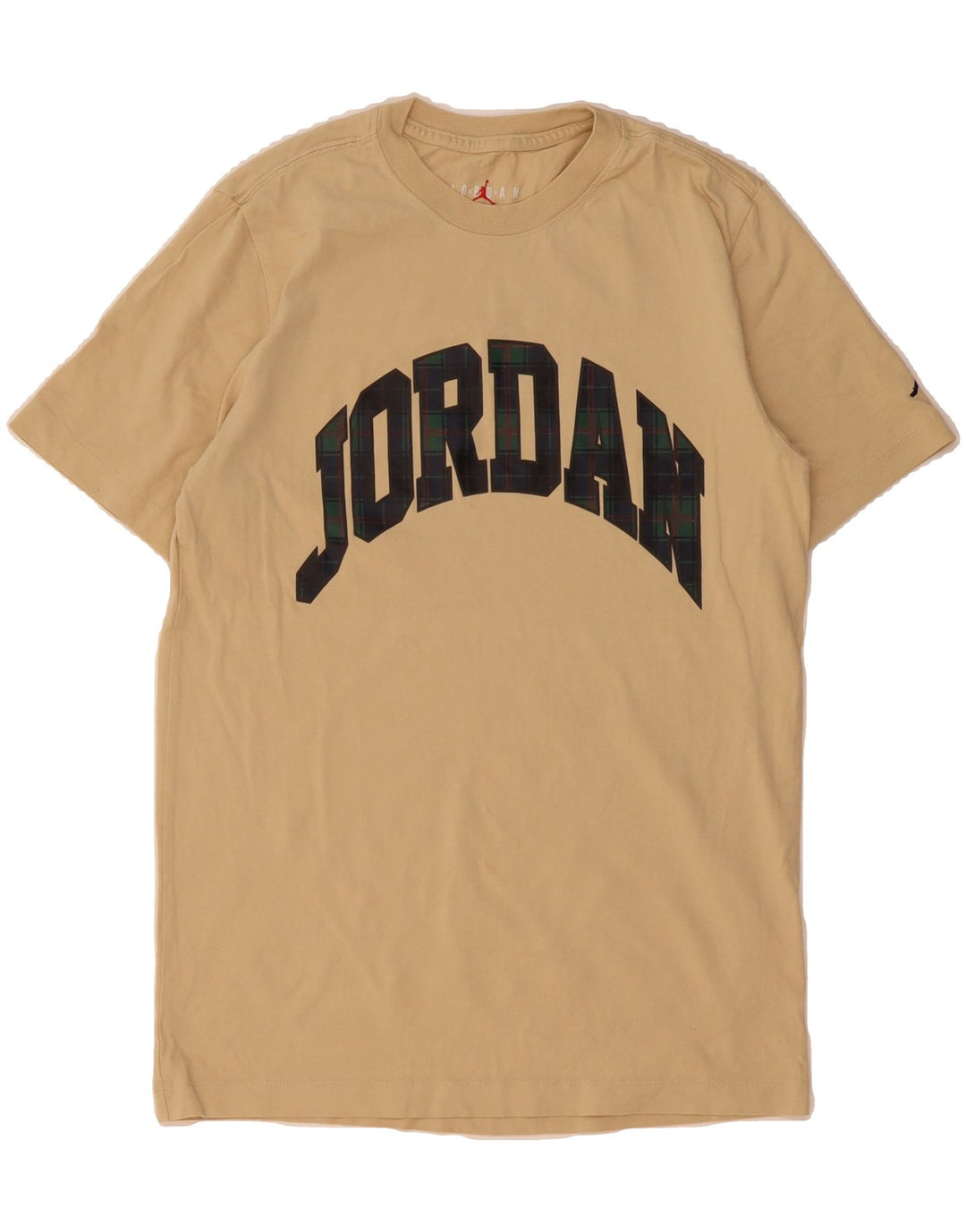 JORDAN Mens Graphic T-Shirt Top Small Beige Cotton Vintage Jordan and Second-Hand Jordan from Messina Hembry 