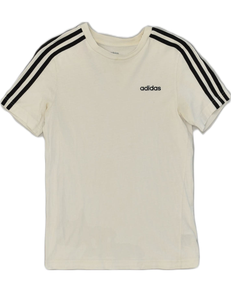 ADIDAS Boys T-Shirt Top 11-12 Years Off White Cotton | Vintage Adidas | Thrift | Second-Hand Adidas | Used Clothing | Messina Hembry 