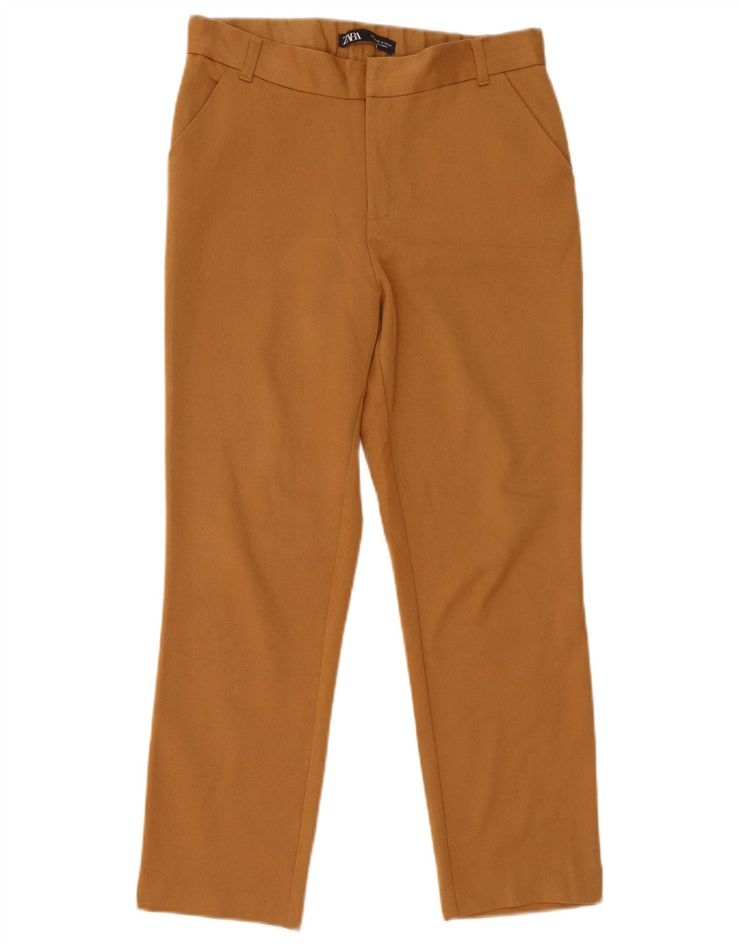 Zara Womens Slim Cropped Trousers Medium W28 L25 Brown Polyester
