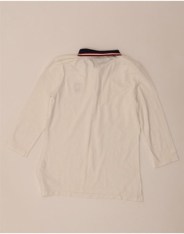 Tommy Hilfiger Womens 3/4 Sleeve Rugby Polo Shirt UK 10 Small White