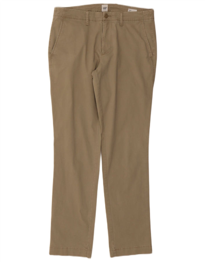Gap Mens Slim Chino Trousers W32 L32 Beige Cotton